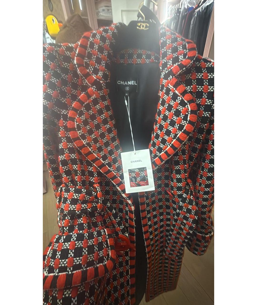 CHANEL Красное шерстяное пальто, фото 3
