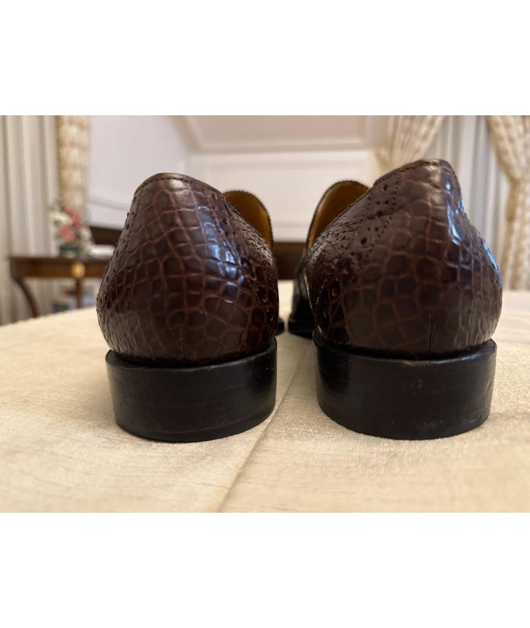FERRAGAMO Коричневые кожаные туфли, фото 4