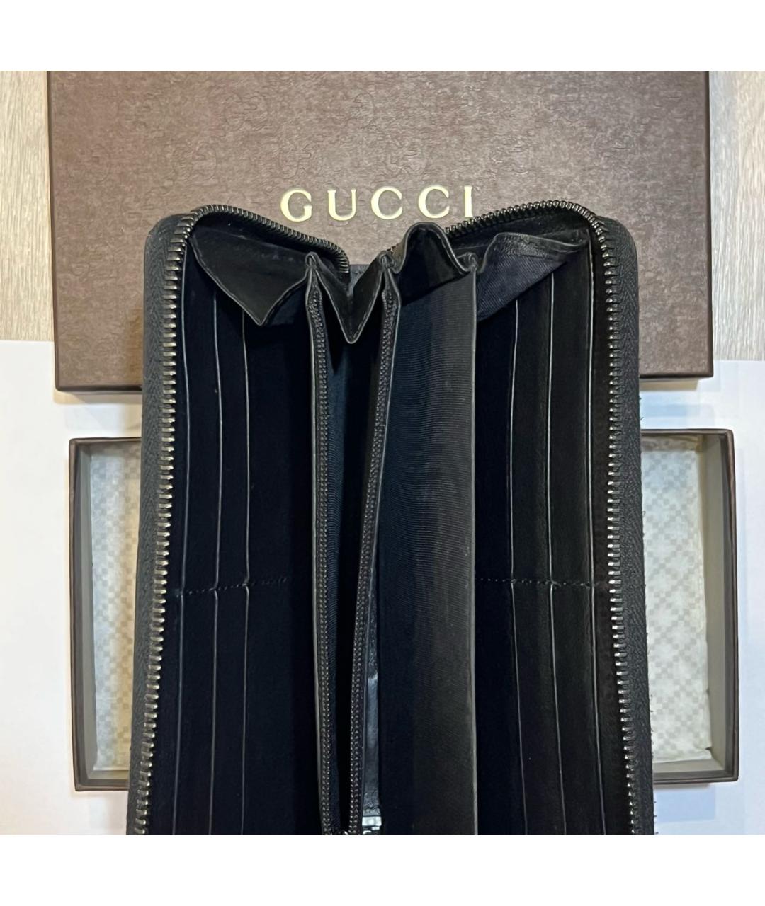 GUCCI Черный кожаный кошелек, фото 2