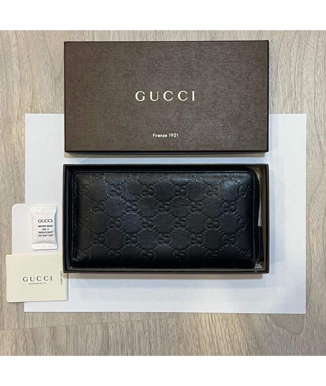 GUCCI Черный кожаный кошелек, фото 4