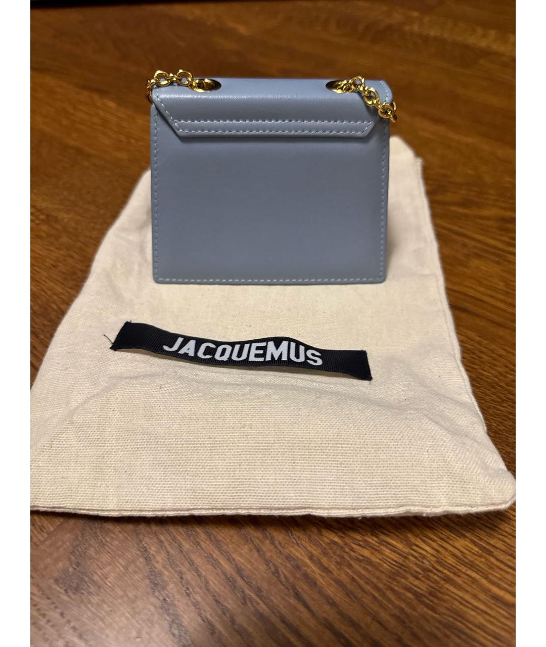 JACQUEMUS Голубая кожаная сумка через плечо, фото 3