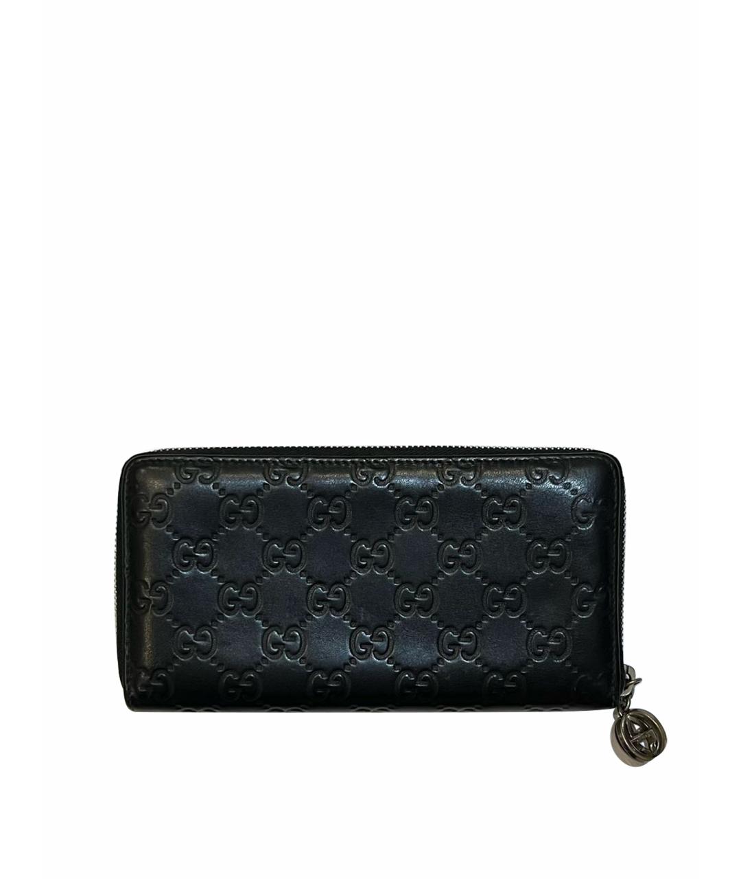 GUCCI Черный кожаный кошелек, фото 1