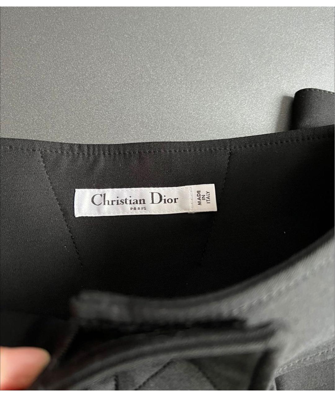 CHRISTIAN DIOR Черные шерстяные капри, фото 3