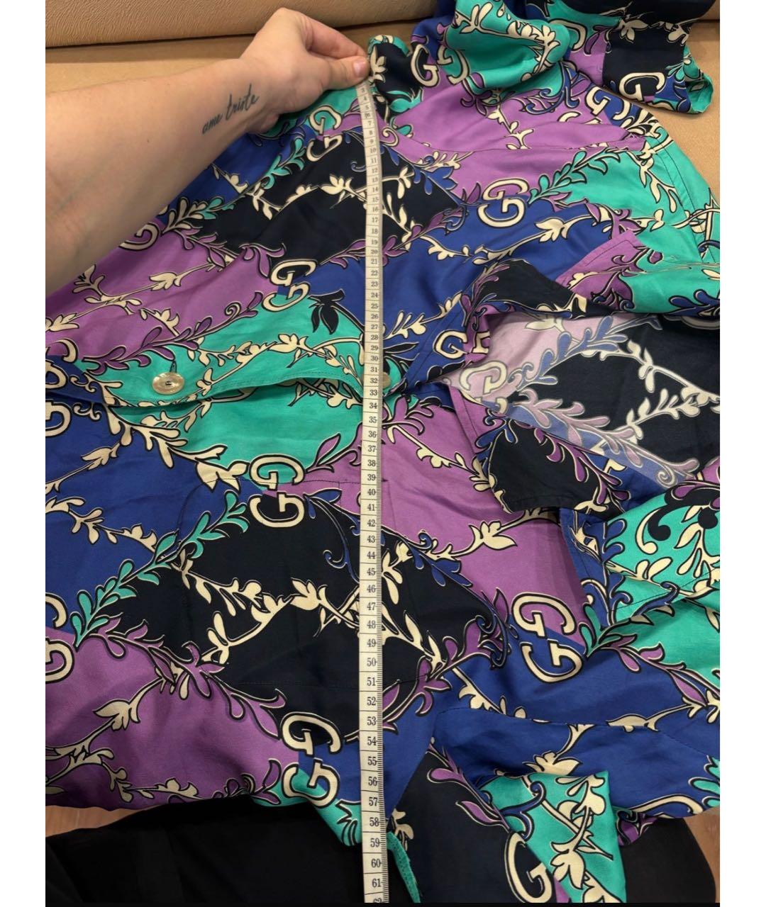 GUCCI Мульти шелковая рубашка, фото 6