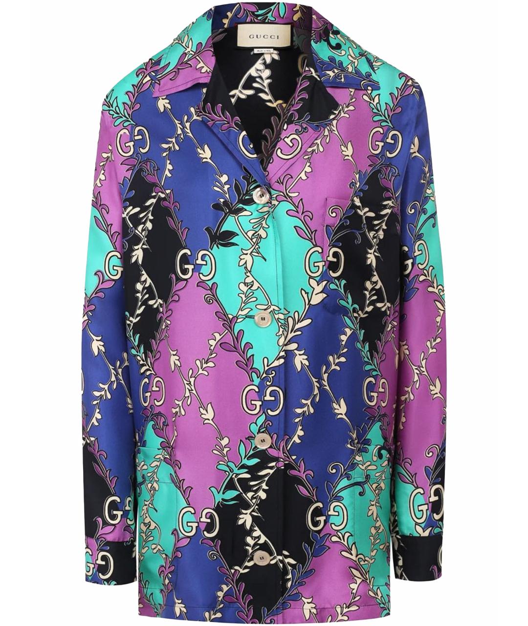 GUCCI Мульти шелковая рубашка, фото 1