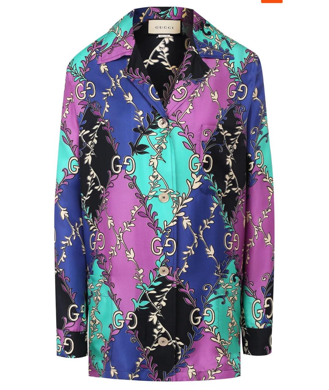 GUCCI Мульти шелковая рубашка, фото 4