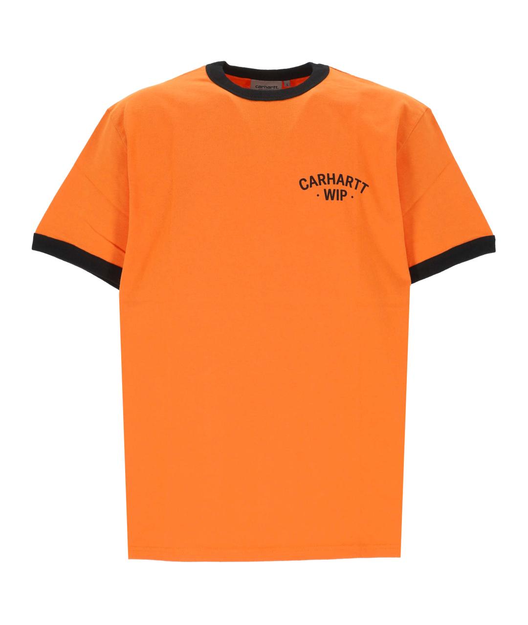 CARHARTT WIP Оранжевая хлопковая футболка, фото 1