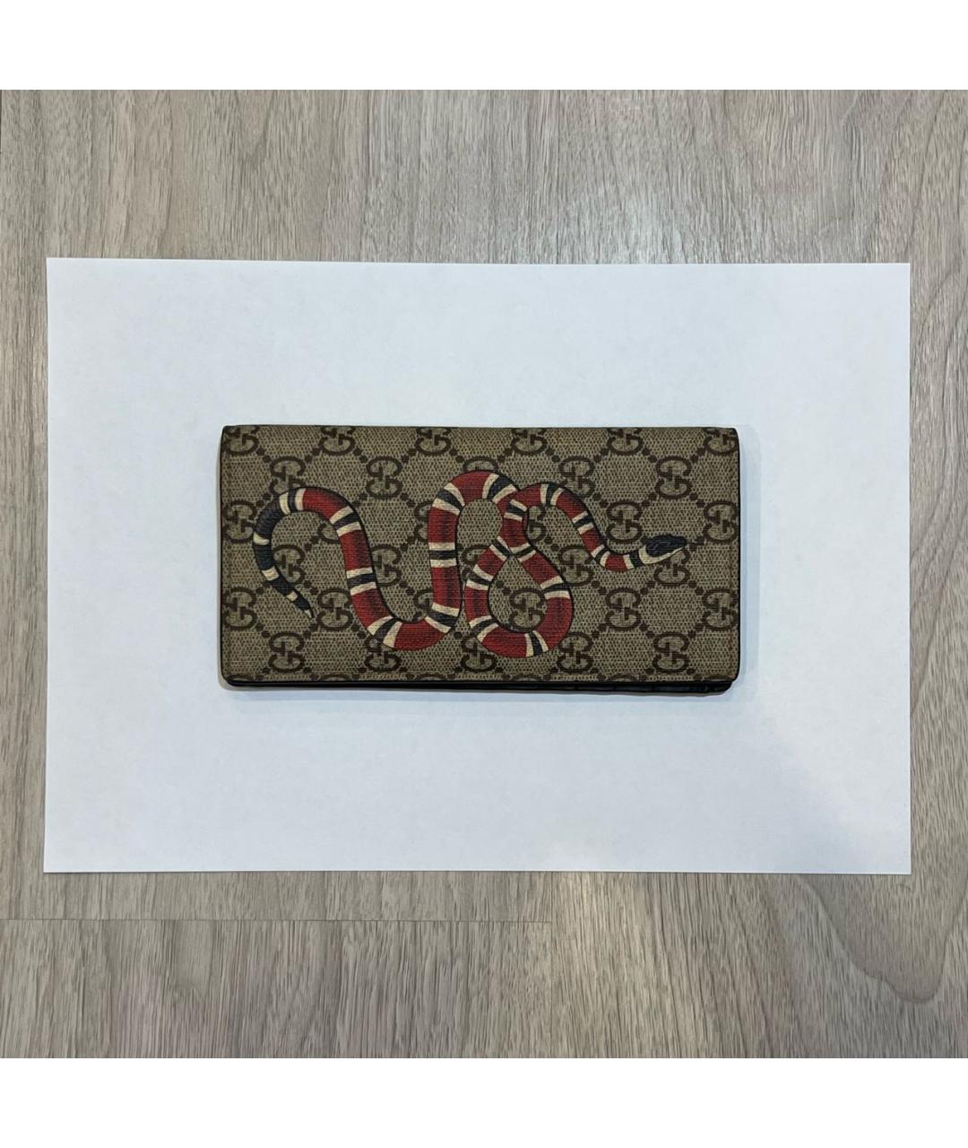 GUCCI Бежевый кожаный кошелек, фото 6