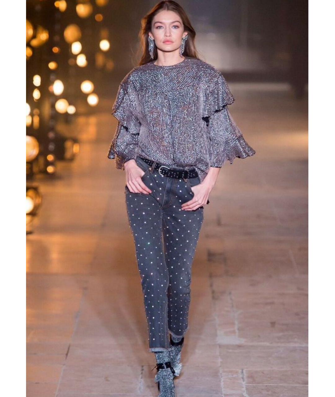ISABEL MARANT Серые хлопковые прямые джинсы, фото 2