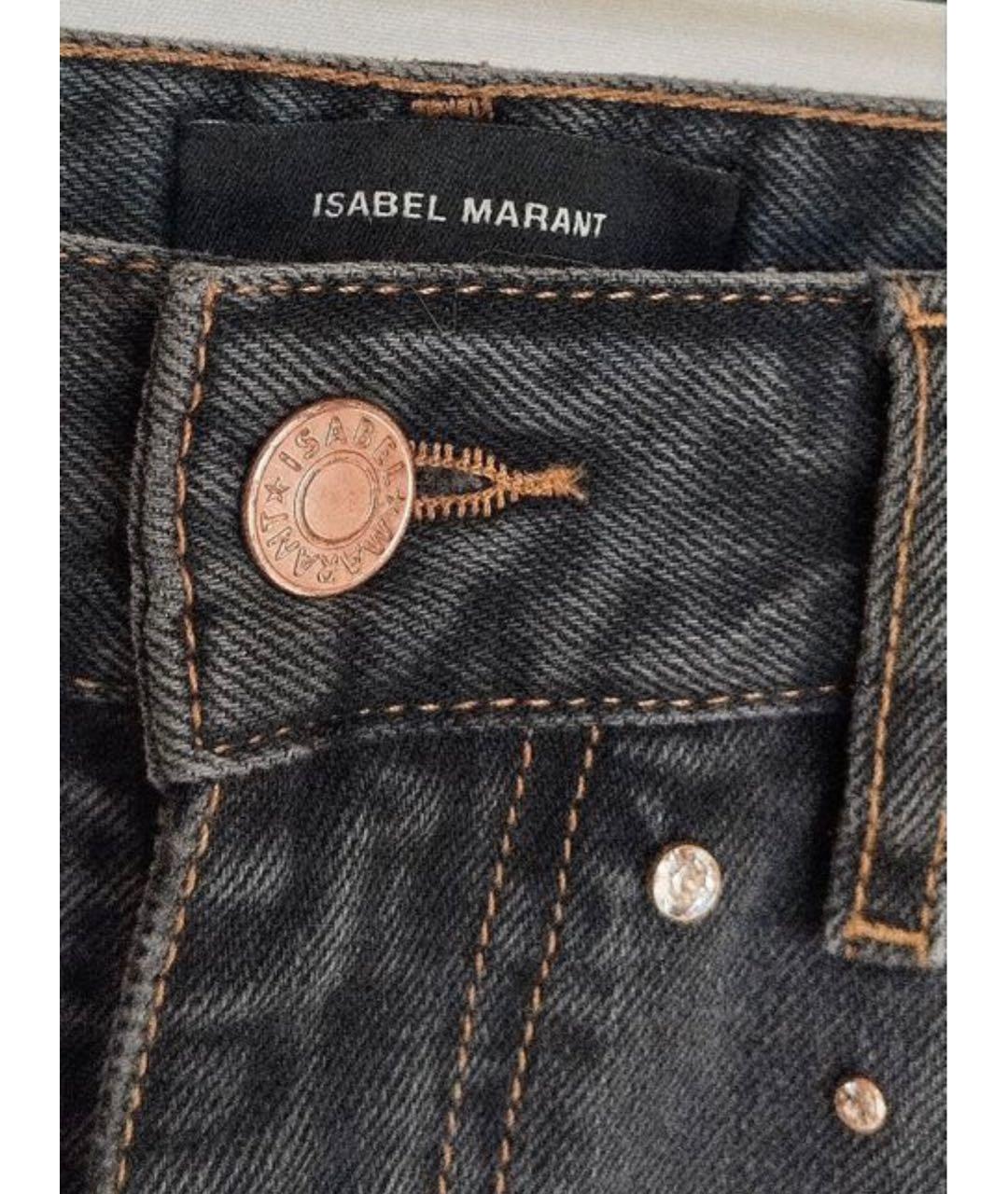 ISABEL MARANT Серые хлопковые прямые джинсы, фото 7