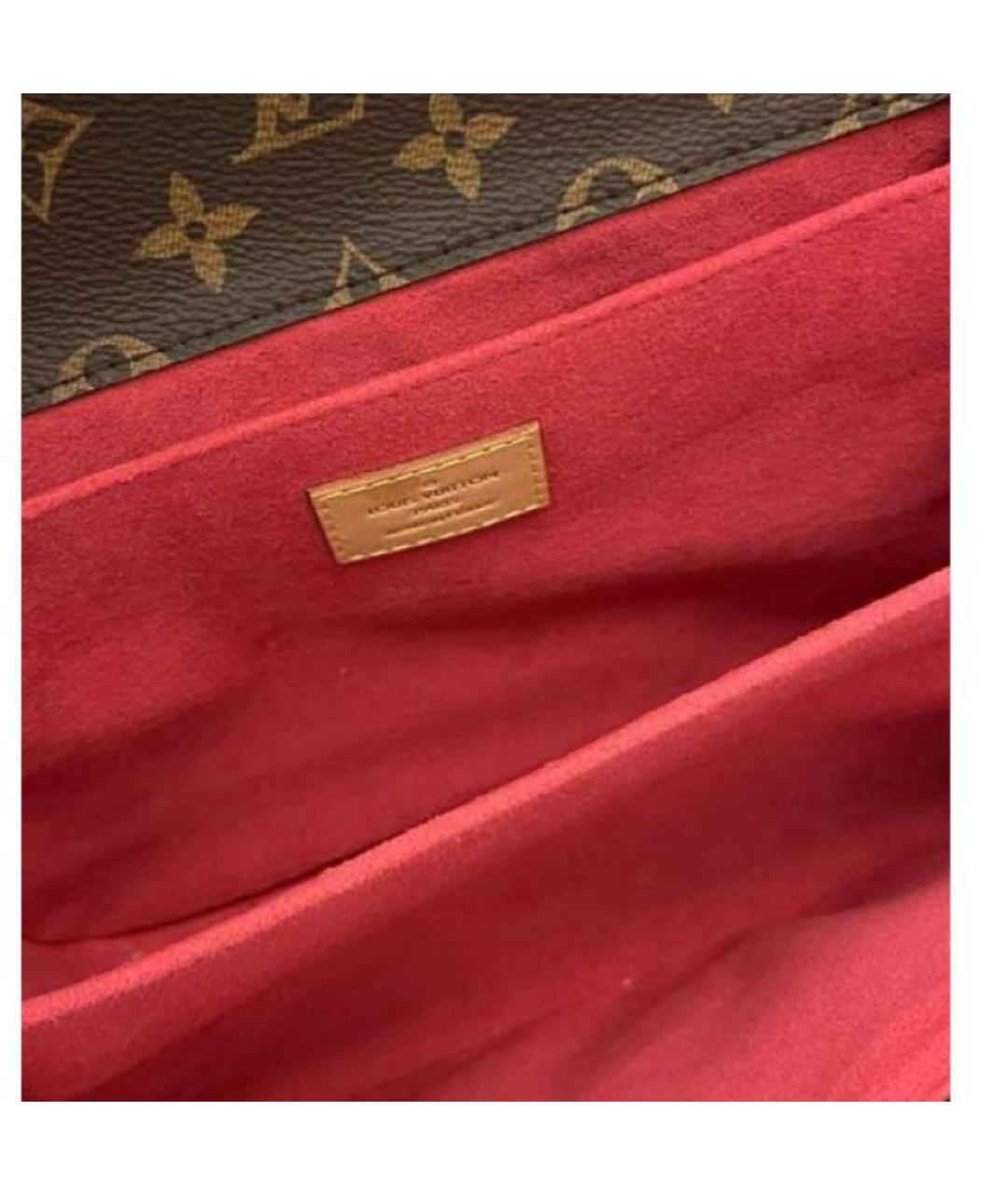 LOUIS VUITTON Коричневая кожаная сумка через плечо, фото 4