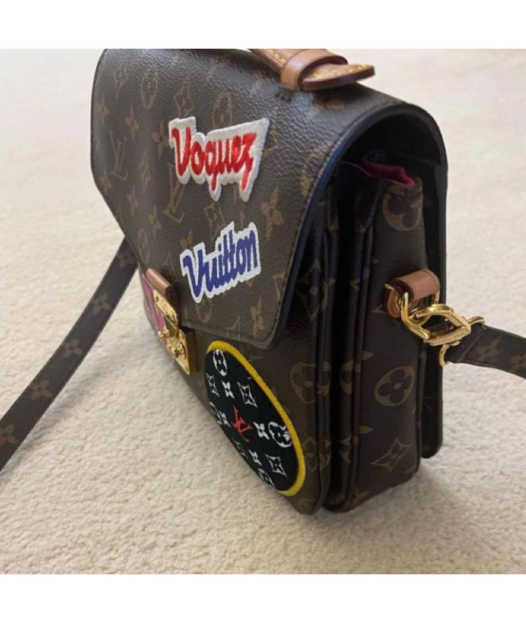 LOUIS VUITTON Коричневая кожаная сумка через плечо, фото 2