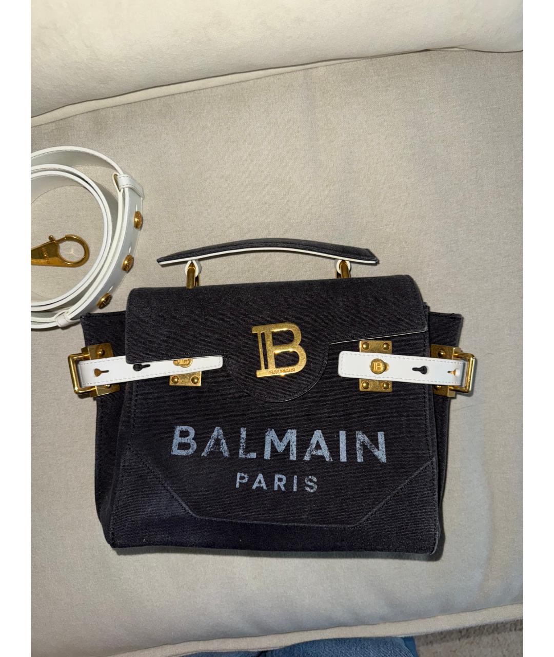 BALMAIN Серая деним сумка через плечо, фото 3