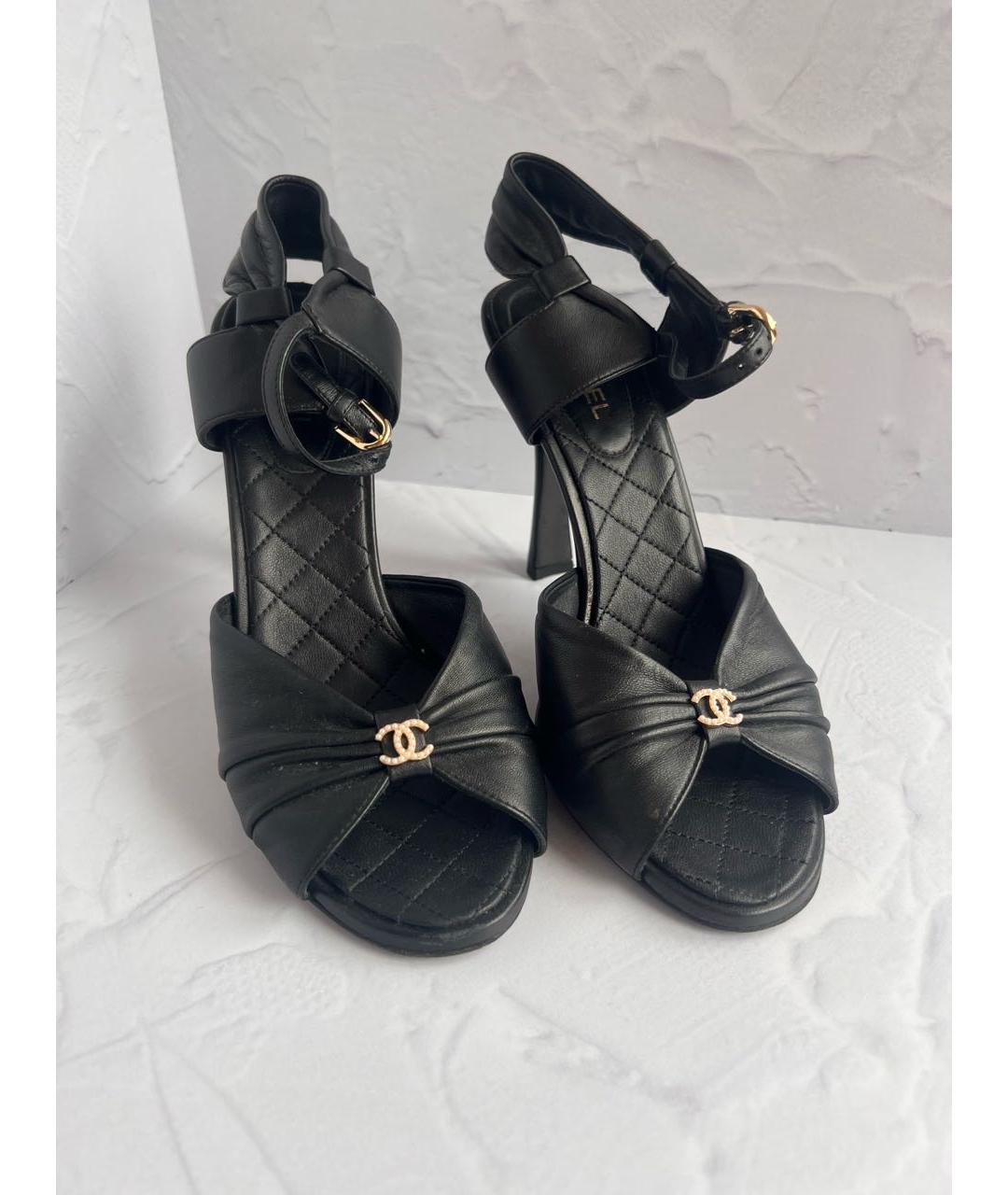 CHANEL Черные кожаные туфли, фото 2