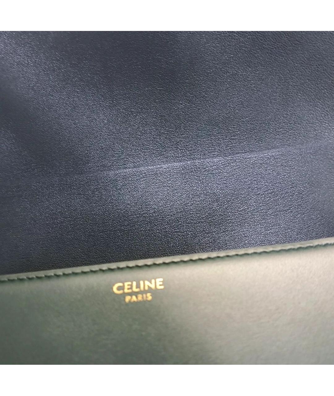 CELINE Зеленая кожаная сумка через плечо, фото 7