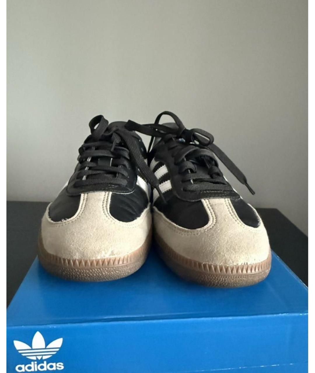 ADIDAS Черные кожаные кроссовки, фото 5