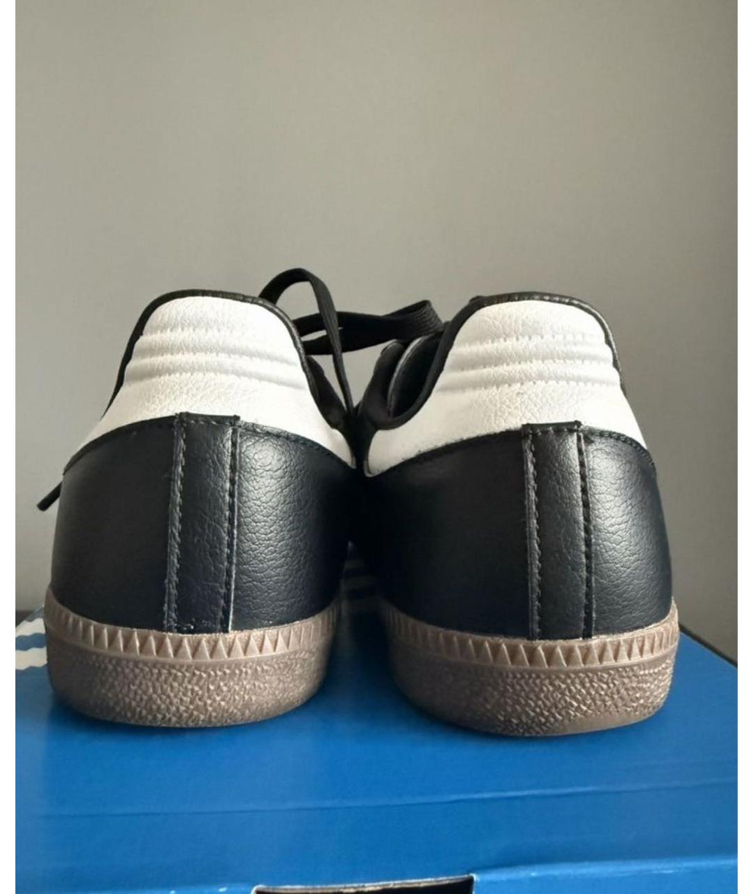ADIDAS Черные кожаные кроссовки, фото 4
