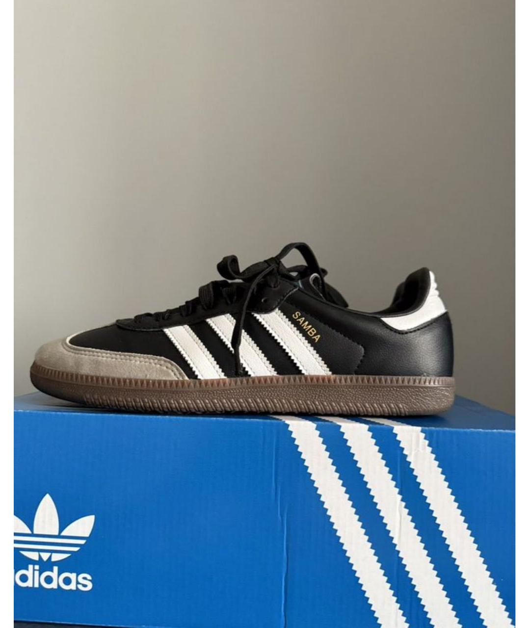 ADIDAS Черные кожаные кроссовки, фото 8