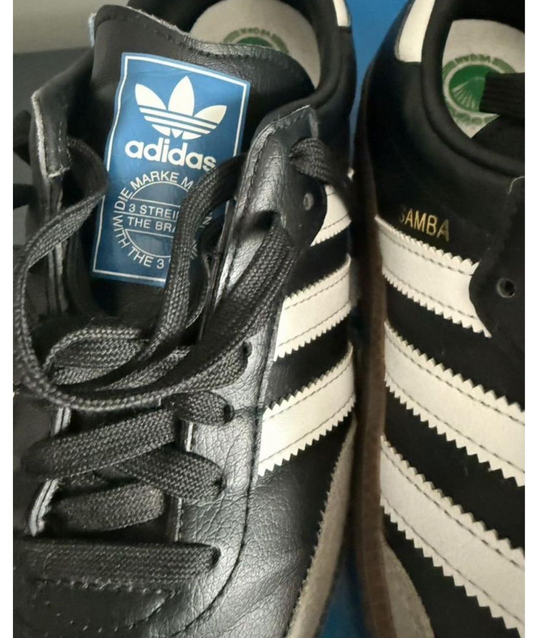 ADIDAS Черные кожаные кроссовки, фото 6