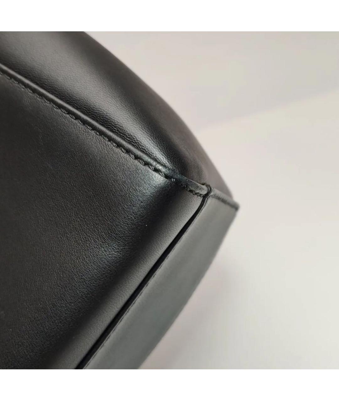 FENDI Черная кожаная сумка тоут, фото 7