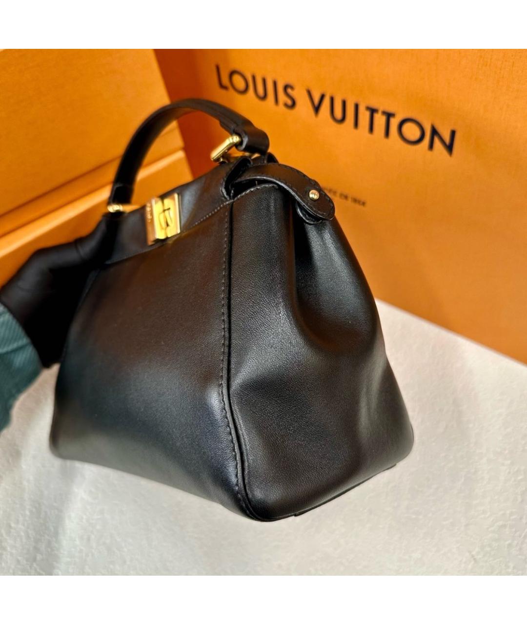FENDI Черная кожаная сумка тоут, фото 3