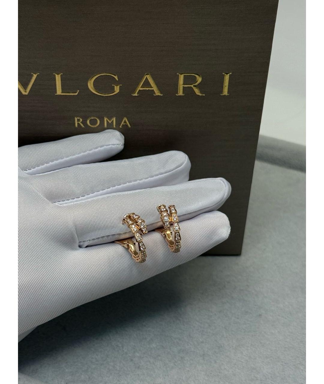 BVLGARI Золотые серьги из розового золота, фото 4