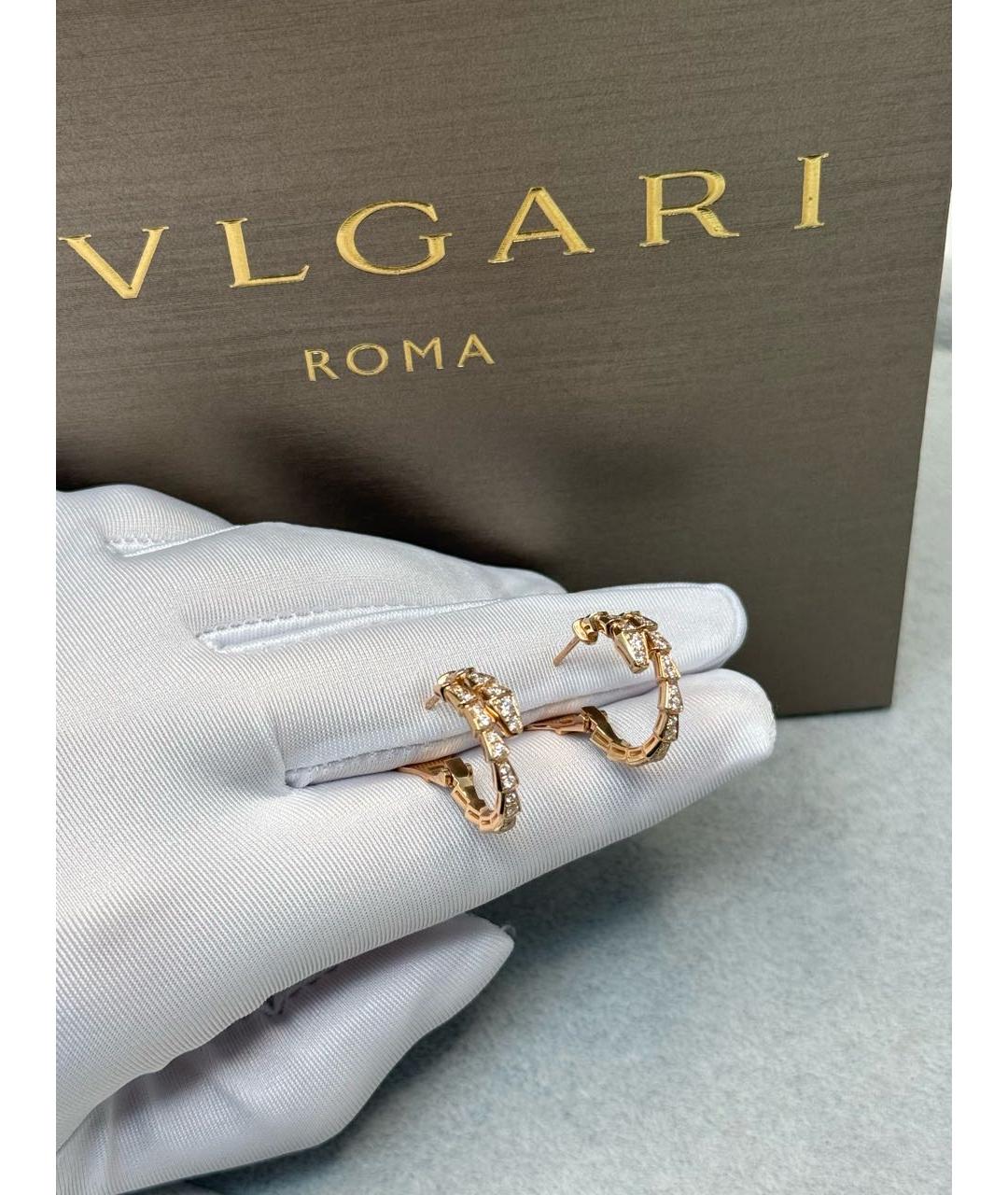 BVLGARI Золотые серьги из розового золота, фото 3