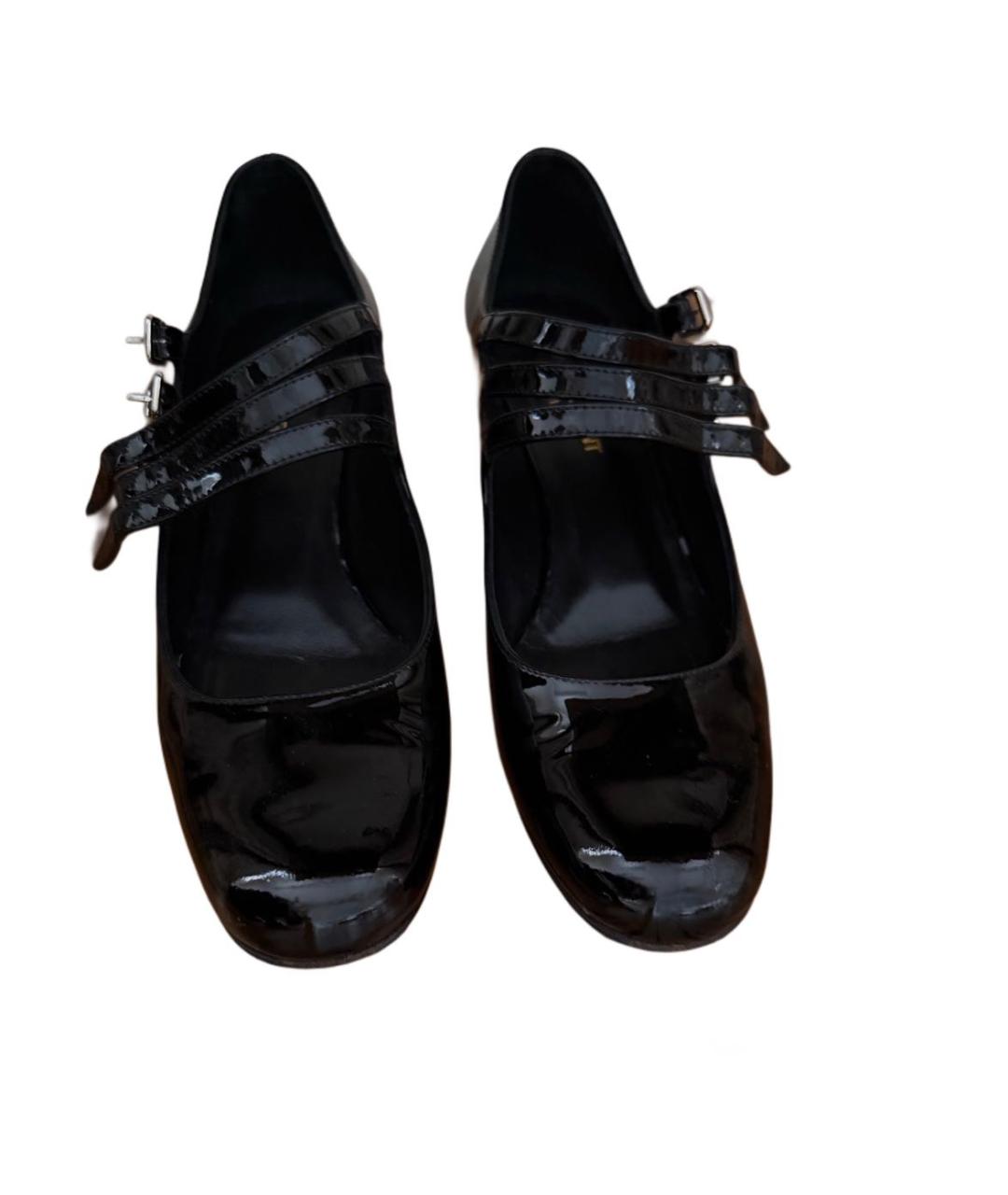 SAINT LAURENT Черные туфли из лакированной кожи, фото 2