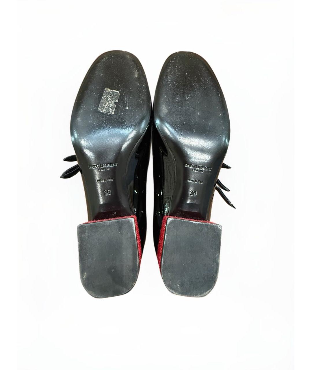 SAINT LAURENT Черные туфли из лакированной кожи, фото 6