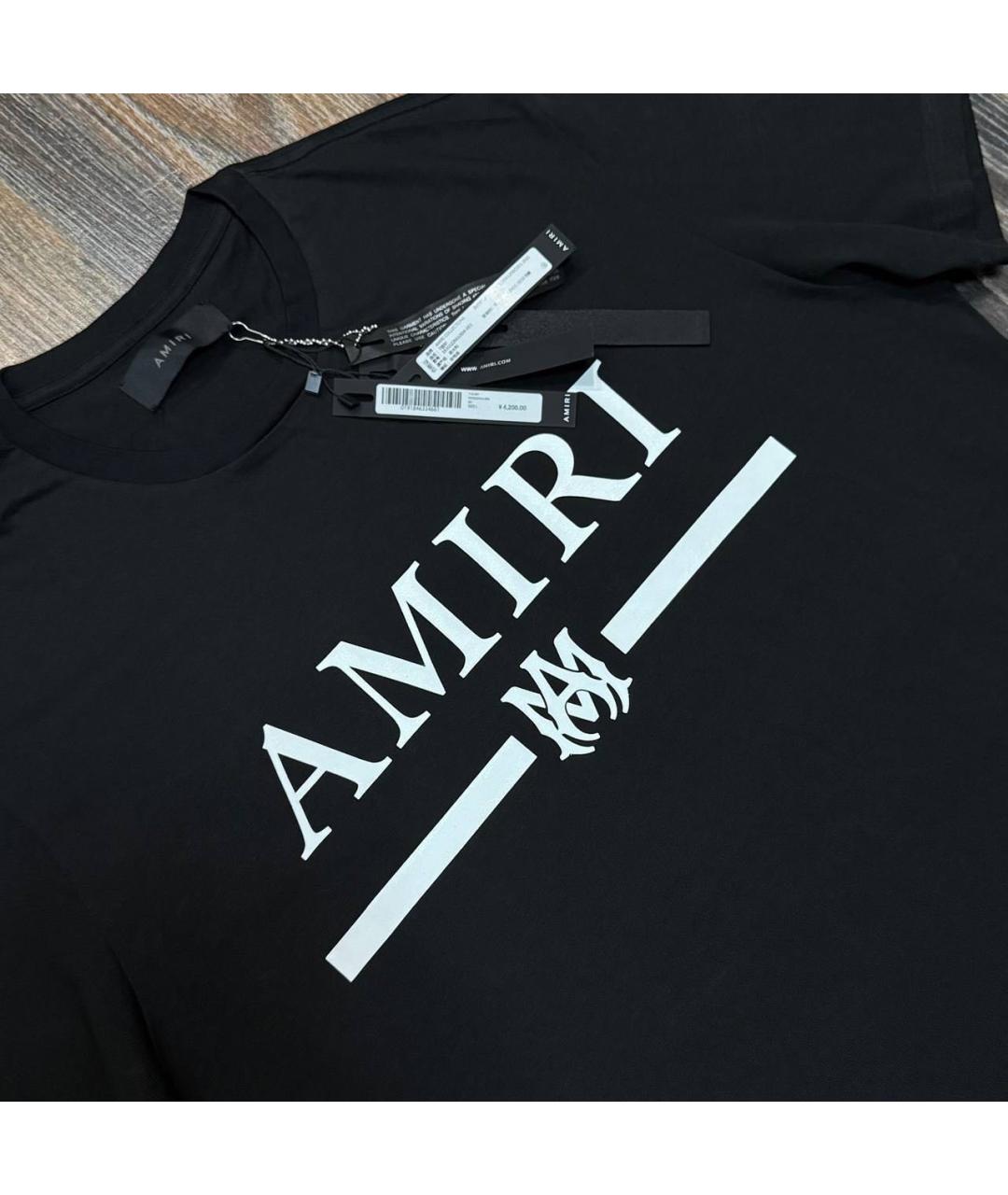 AMIRI Черная хлопковая футболка, фото 2