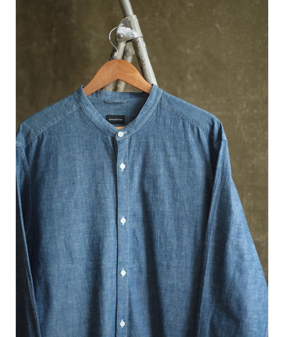 ERMENEGILDO ZEGNA XXX Синяя хлопковая кэжуал рубашка, фото 2