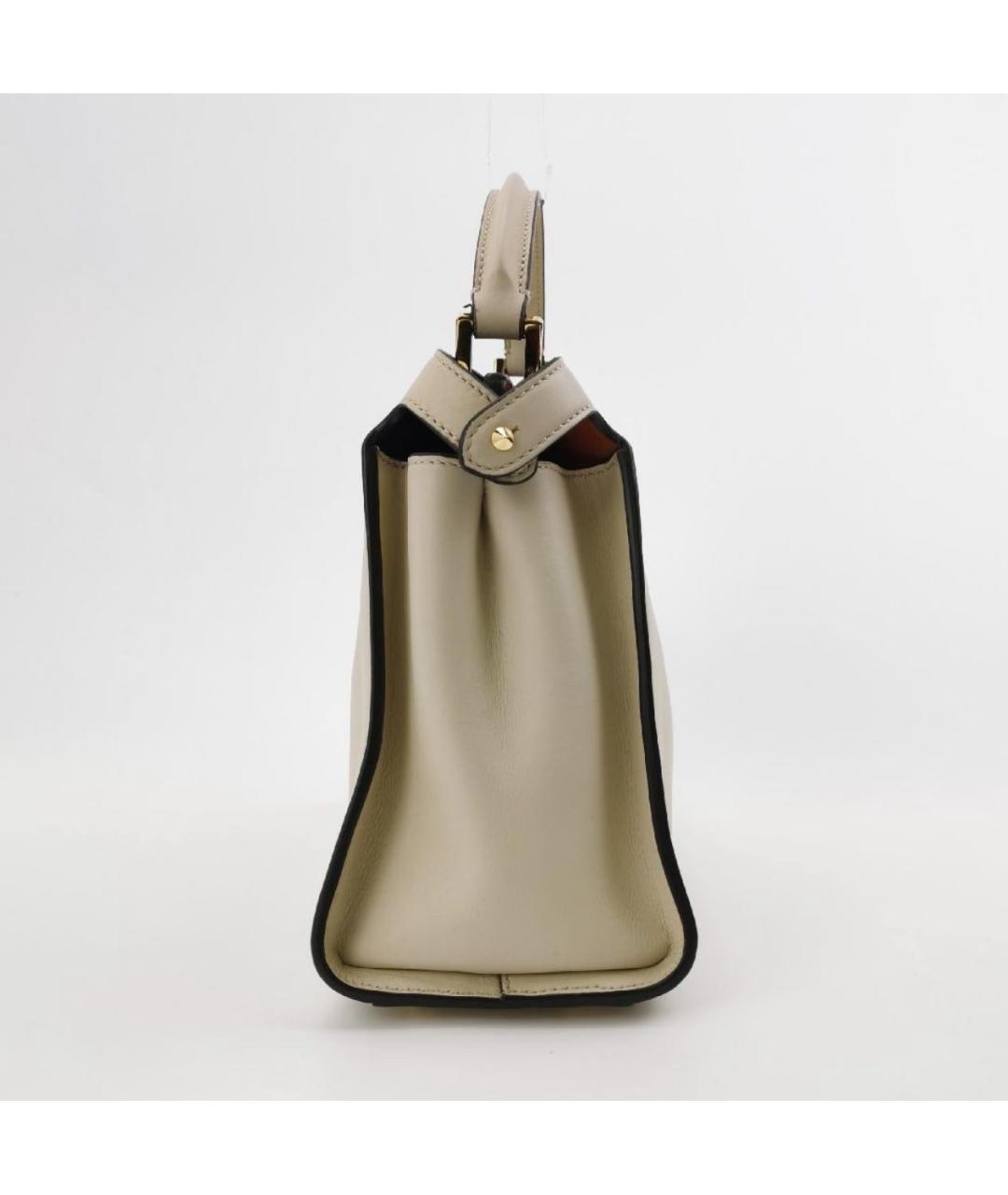 FENDI Бежевая кожаная сумка тоут, фото 3