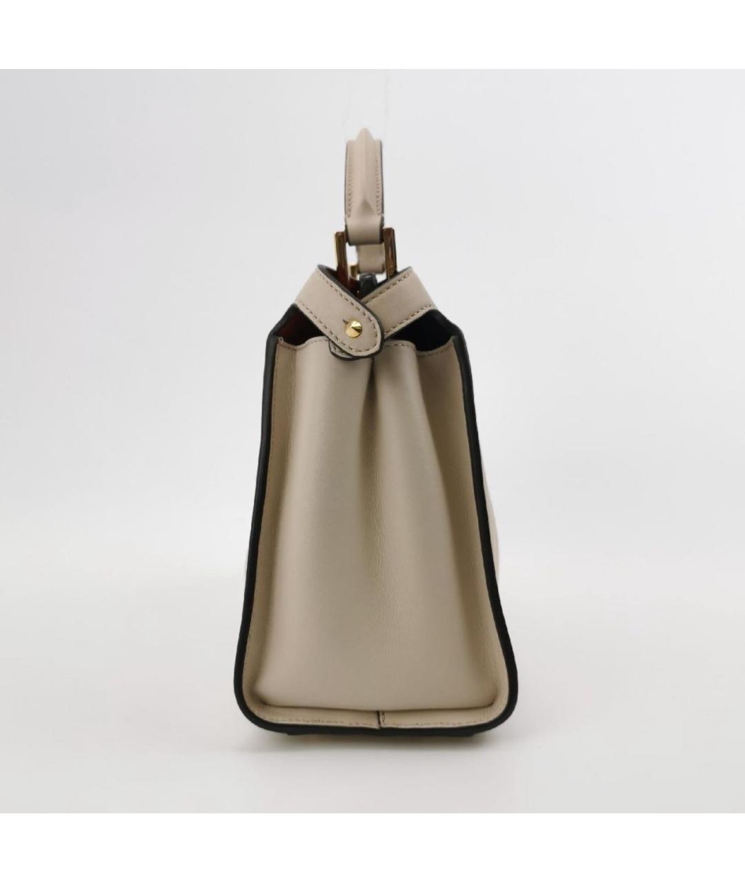 FENDI Бежевая кожаная сумка тоут, фото 4