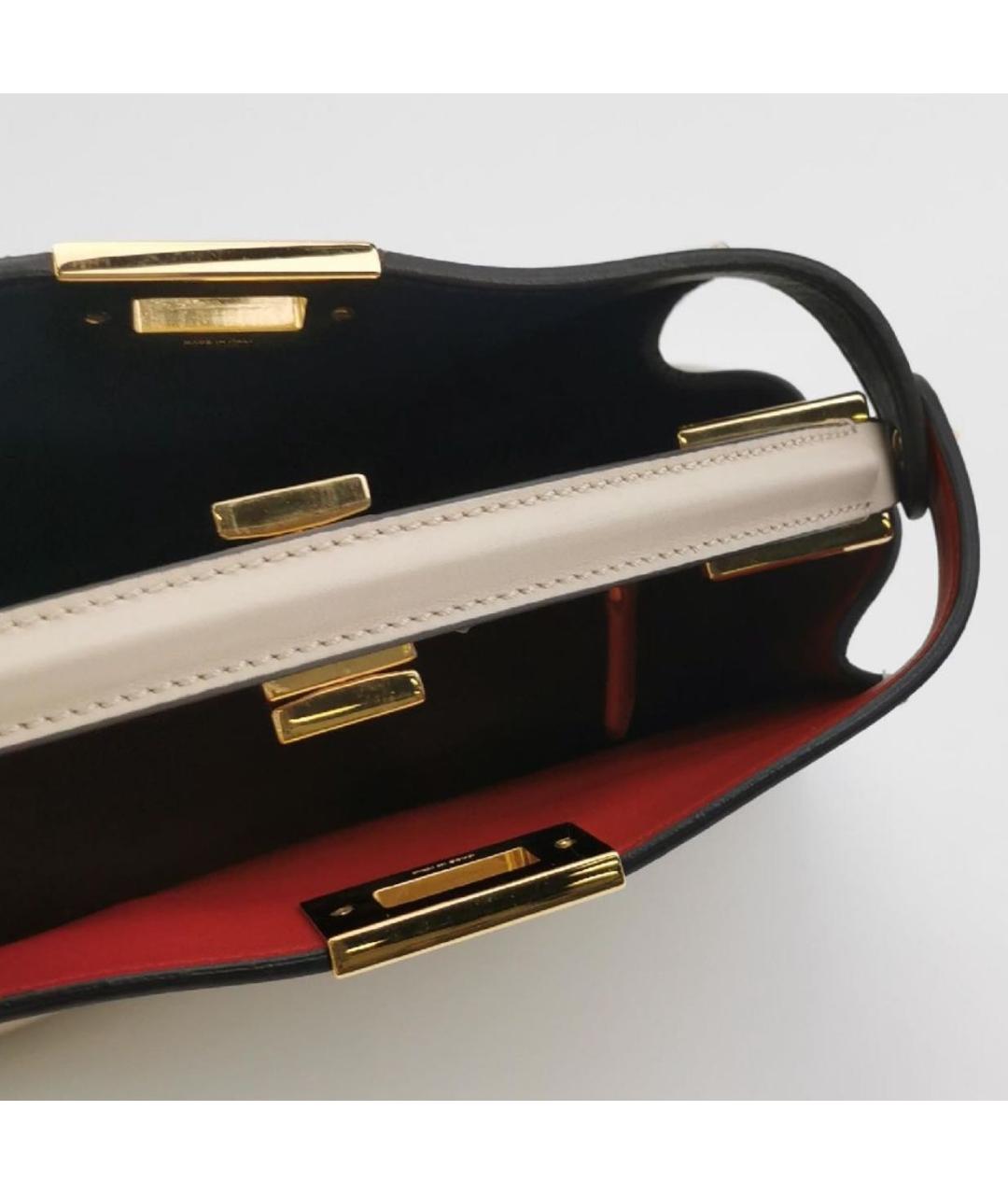 FENDI Бежевая кожаная сумка тоут, фото 6