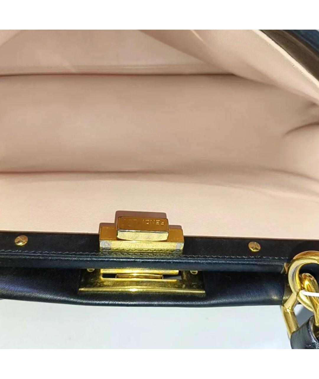 FENDI Черная кожаная сумка тоут, фото 6