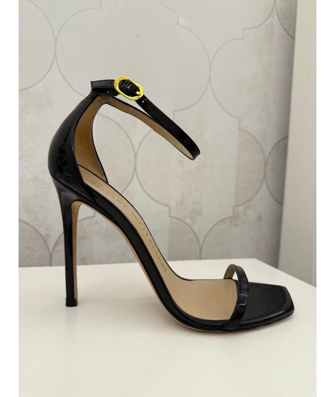 STUART WEITZMAN Черные босоножки из лакированной кожи, фото 7