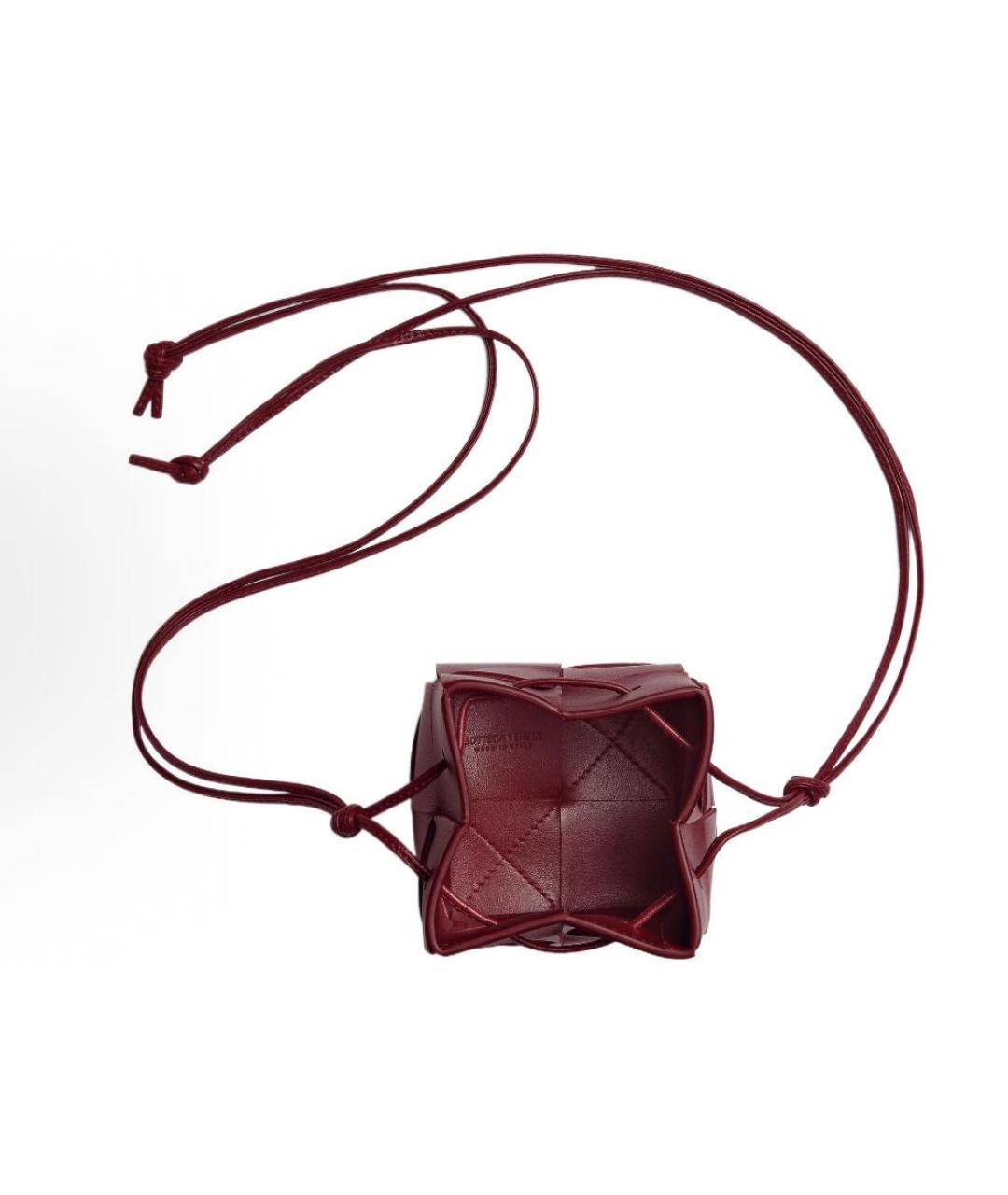 BOTTEGA VENETA Бордовая кожаная сумка через плечо, фото 3
