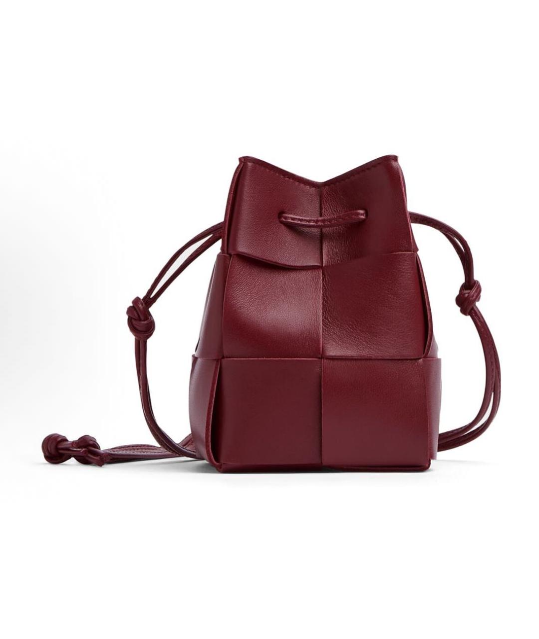 BOTTEGA VENETA Бордовая кожаная сумка через плечо, фото 4