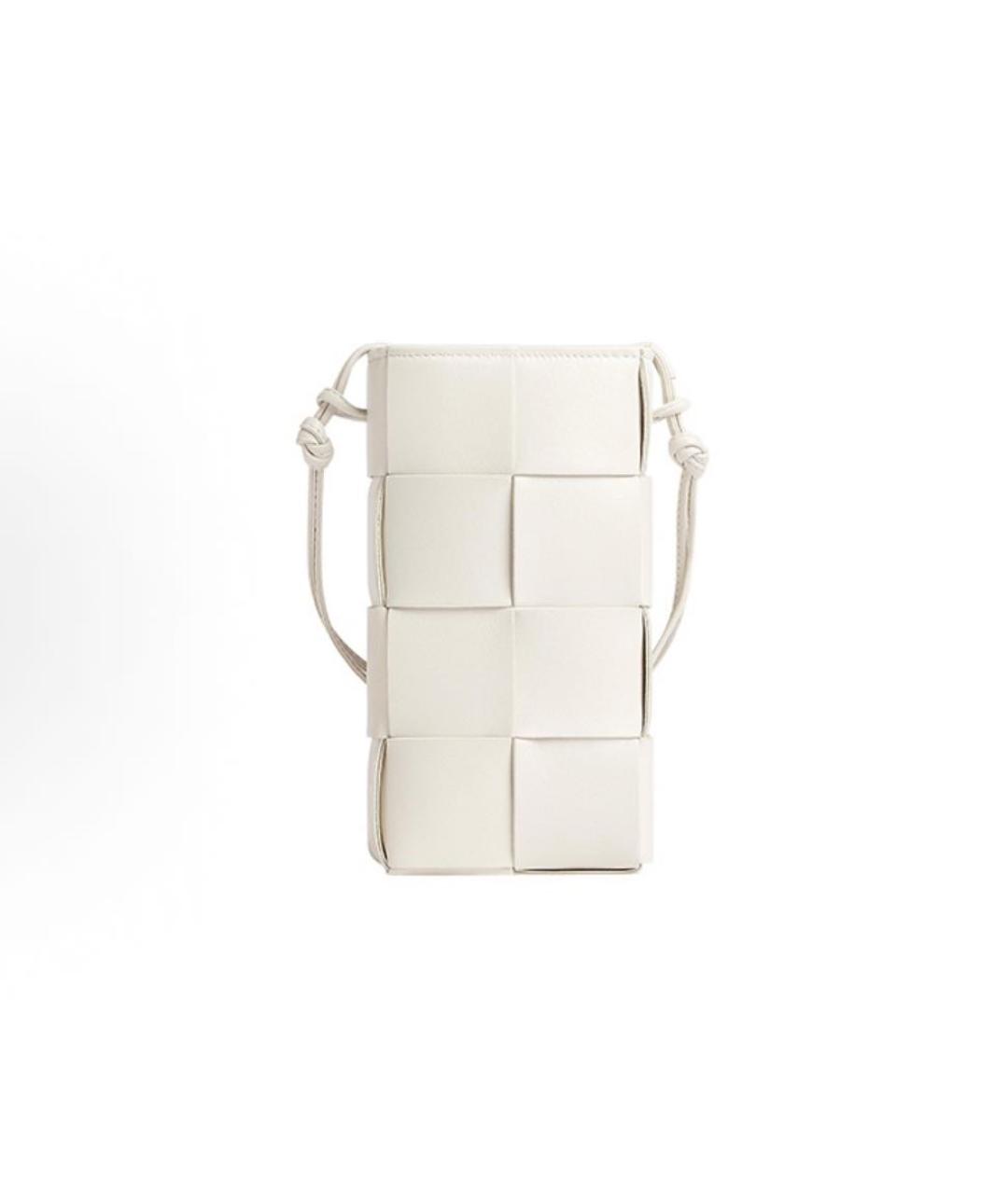 BOTTEGA VENETA Белая кожаная сумка через плечо, фото 4