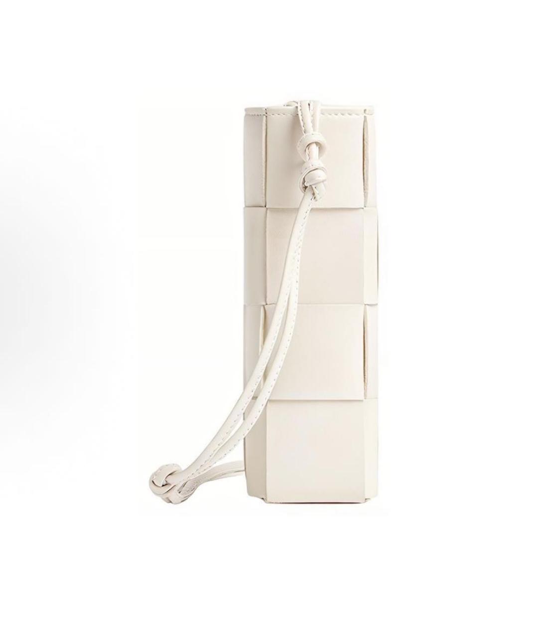 BOTTEGA VENETA Белая кожаная сумка через плечо, фото 2