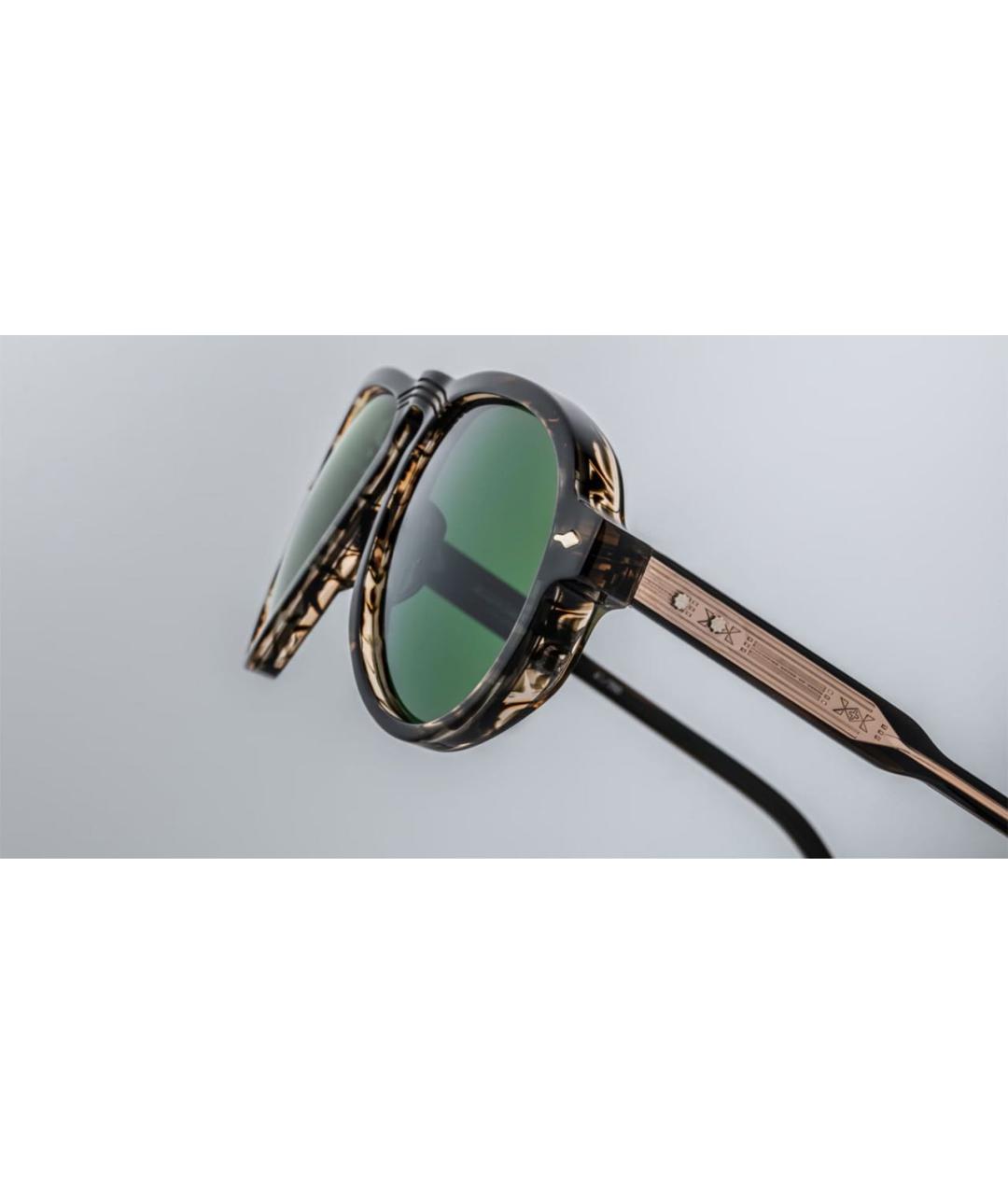 JACQUES MARIE MAGE Коричневые пластиковые солнцезащитные очки, фото 2