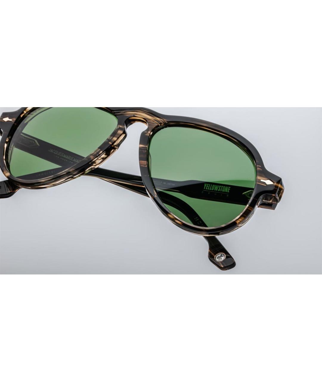 JACQUES MARIE MAGE Коричневые пластиковые солнцезащитные очки, фото 4