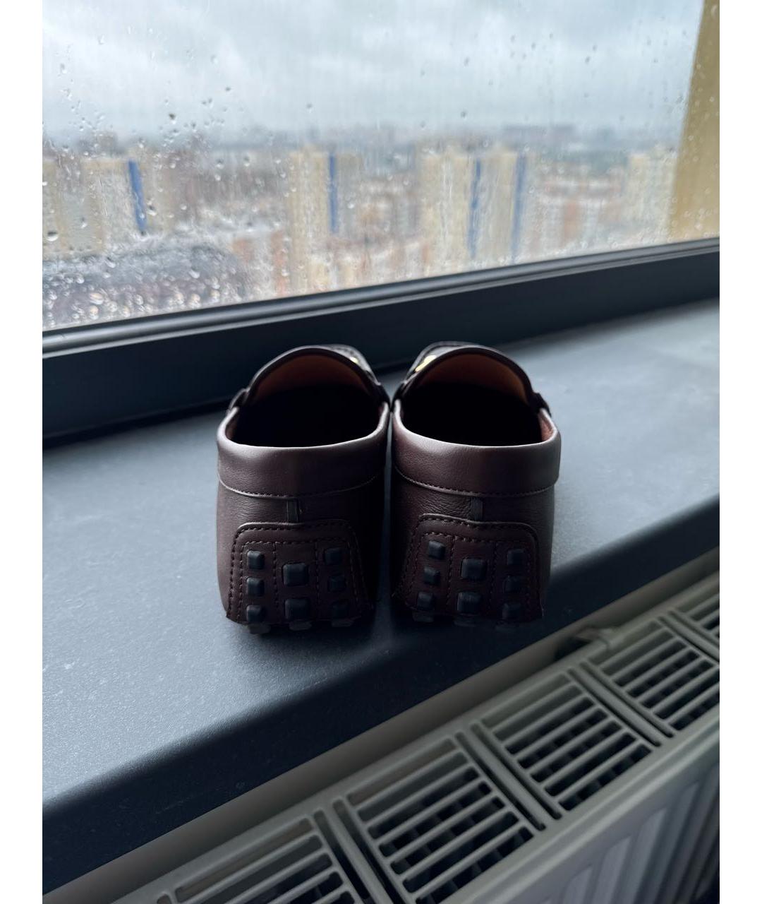 GUCCI Бордовые кожаные мокасины, фото 4