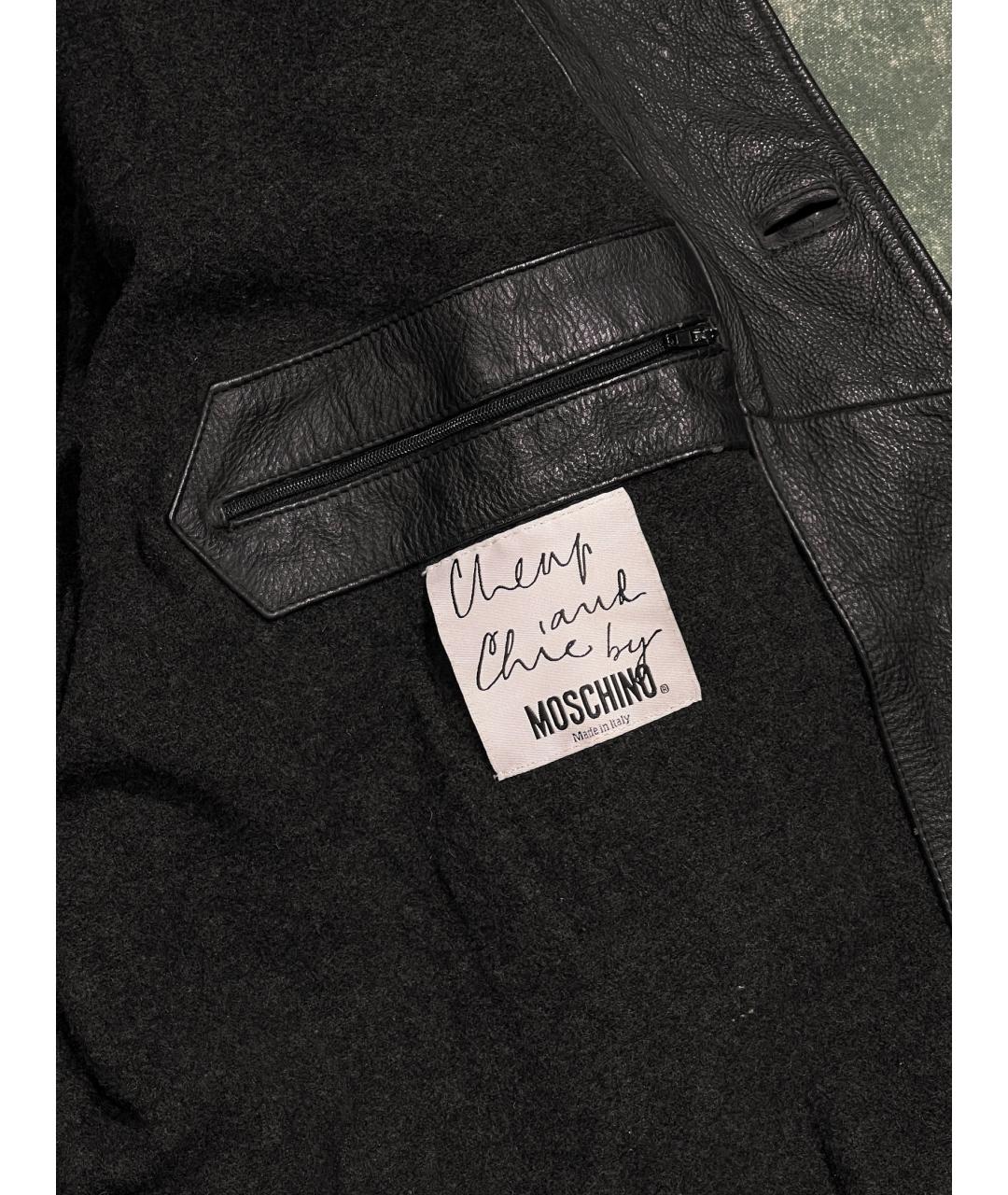 MOSCHINO Черная кожаная куртка, фото 4