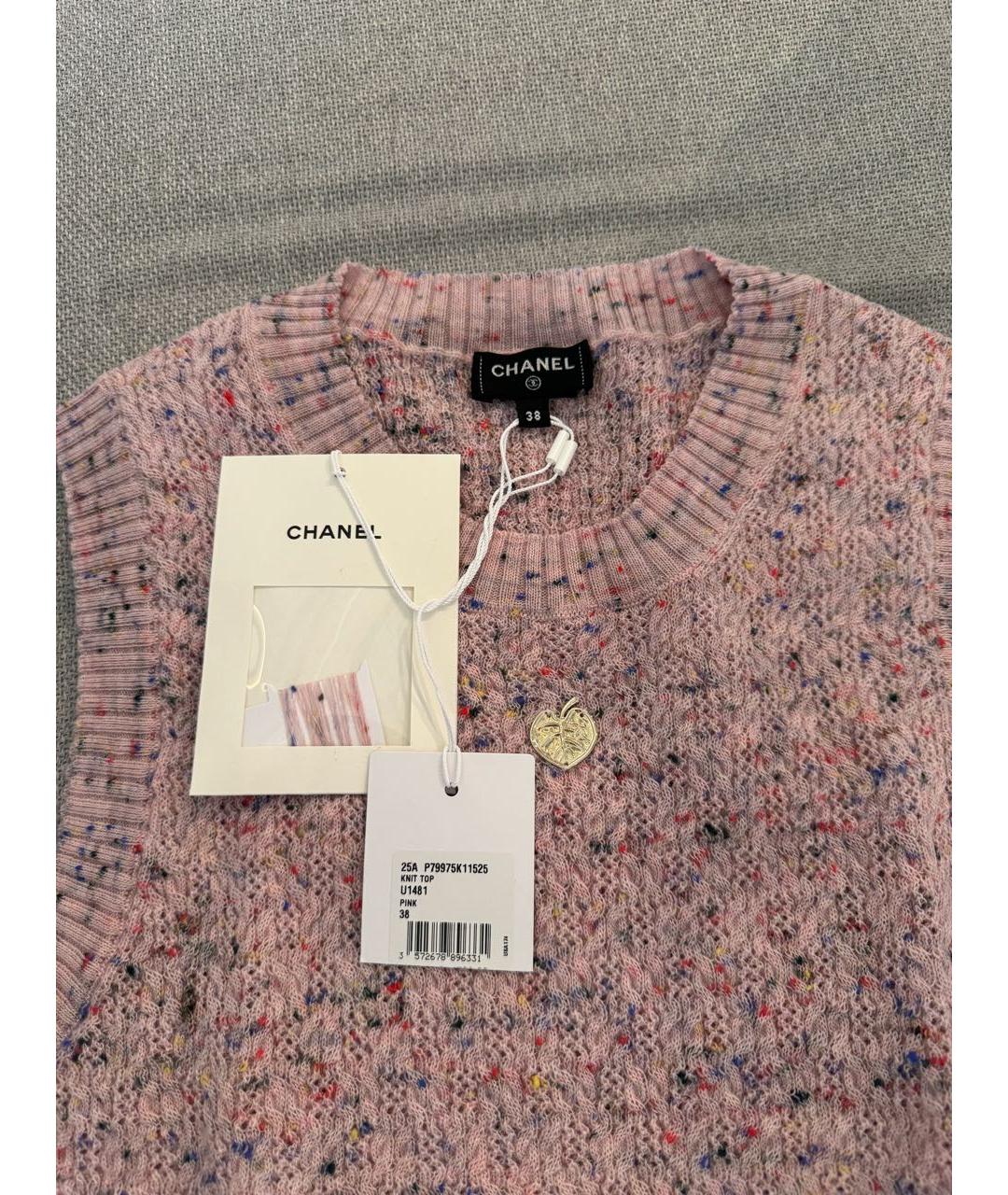 CHANEL Розовая хлопковая майка, фото 3