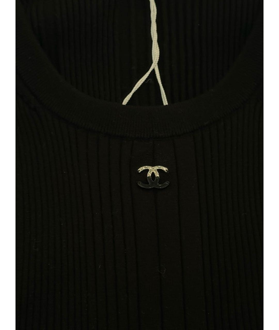 CHANEL Черная шерстяная майка, фото 4
