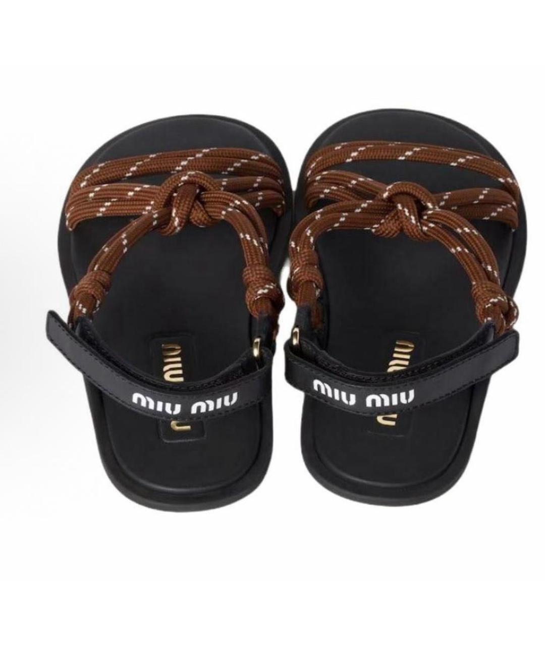 MIU MIU Коричневые босоножки, фото 2