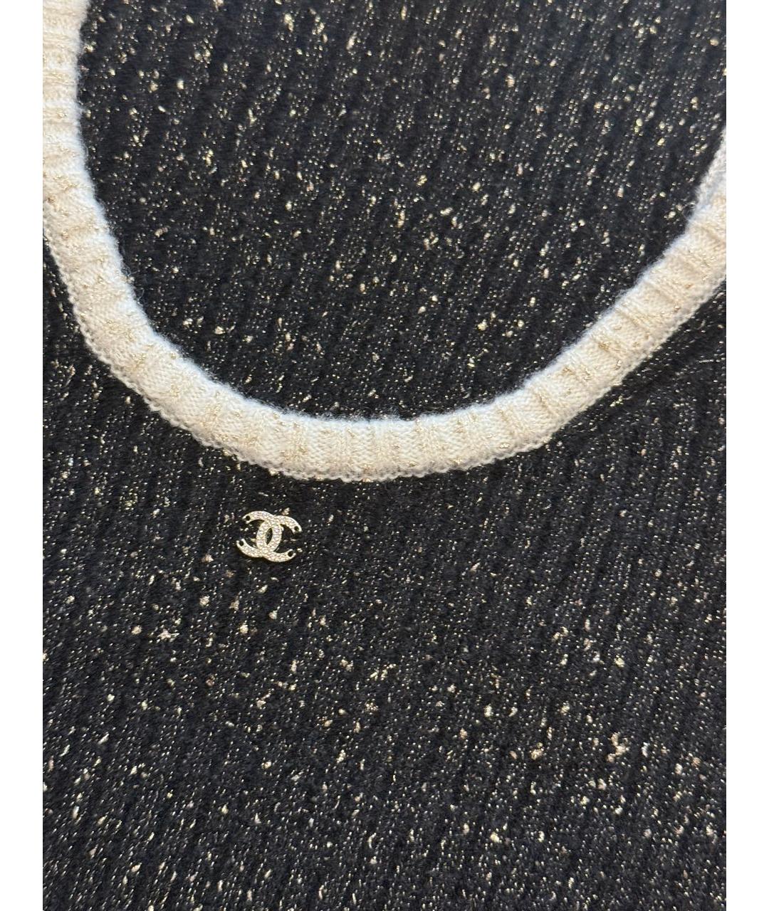 CHANEL Черная хлопковая майка, фото 4
