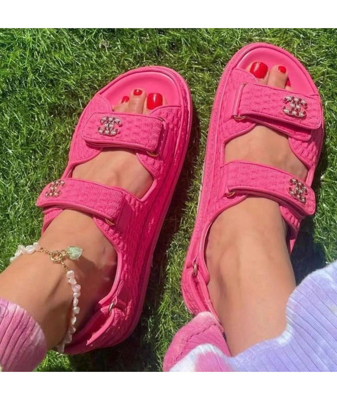 CHANEL Розовые сандалии, фото 3