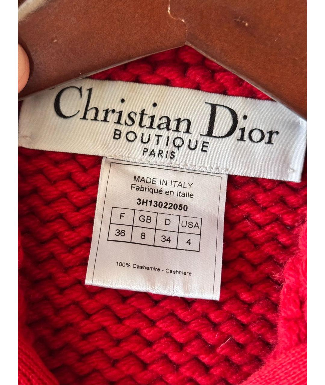 CHRISTIAN DIOR Красный кашемировый кардиган, фото 7